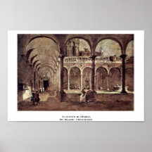 Cloister In Venice, By Guardi Francesco Print