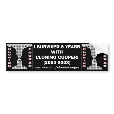 Cloning Cooper Bumper Sticker by beatlehead01