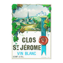 Clos St. Jermoe Wine LabelEurope Stretched Canvas Prints
