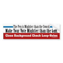 Close Background Check Loop-Holes Bumper Stickers