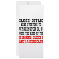 Close GitMo Send Everyone To Washington DC Custom Rack Cards