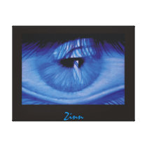 Close Up Blue Eye Gallery Wrapped Canvas