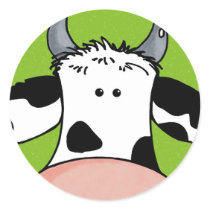 close up cow stickers