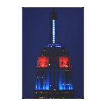 Close-up: Empire State Building in Blue & Red Canvas Print