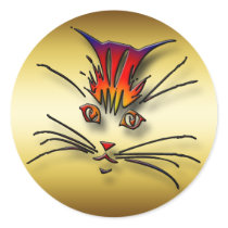 CLOSE-UP KITTY CAT FACE stickers