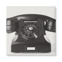 Close-up of a rotary phone magnet