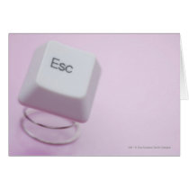 Close-up of an escape key greeting card