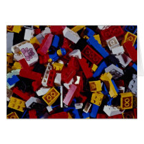 Close-up of children's building blocks cards