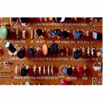 Close up of circuit board photo cut outs