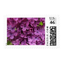 close up of dark purple lilac stamp