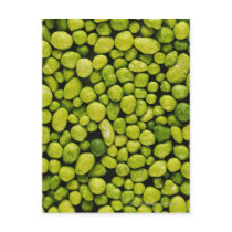 Close-up of green pebbles post card
