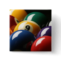 Close Up of Pool Balls Pinback Buttons