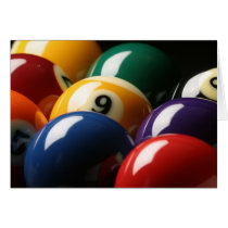Close Up of Pool Balls Greeting Cards