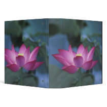 Close-up of red lotus flower and green leaves, 3 ring binder