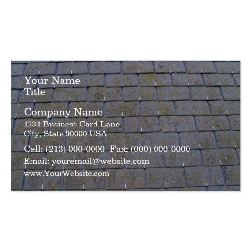 Close-Up Of Roof Tiles With Lichens Business Cards (front side)