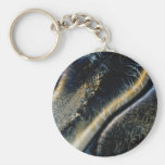 Close-up of solidified lead key chain