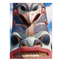 Close-up of totem pole in Sitka, Alaska, USA Post Card