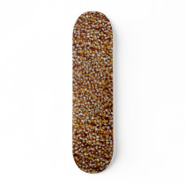 Close-up of unpopped popcorn kernels texture custom skate board