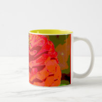 close-up of zinnia petals mug