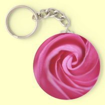 Close up on a pink rose keychains