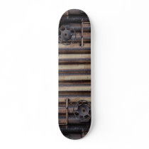 Close-up, rusted train car skateboard