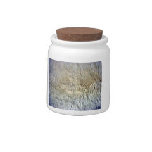 Close up sheepskin texture candy jar