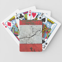 Close-up shot of cracked road with alternating bar poker cards