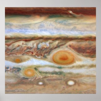 Close Up View of Planet Jupiter&#39;s Big Red Spot Posters