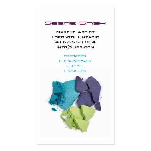 Closed eyes makeup business card templates (back side)