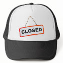 closed sign hats