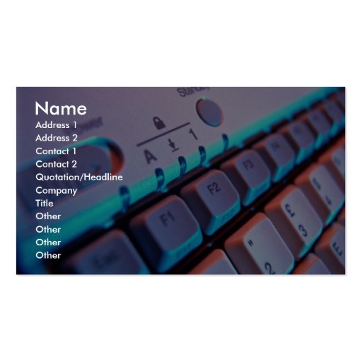 Closer view of computer keyboard business card templates