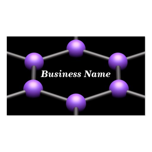 Closeup of a 3D Molecular Structure (Purple) Business Card (front side)