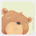 CloseUp of Big Brown Bear Square Sticker