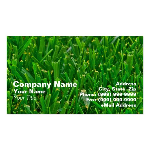 Closeup of Green Lawn Business Card Template