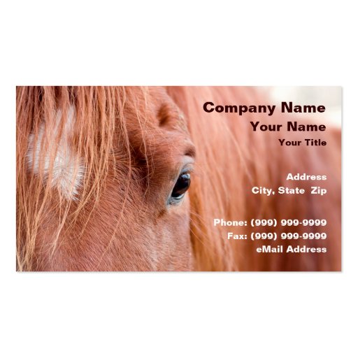 Closeup of Horse Business Card (front side)