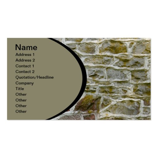 closeup of stone wall and mortar business card templates (front side)