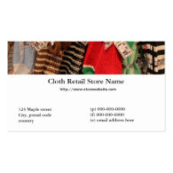 cloth retail store business card business card
