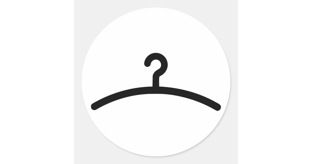 Clothes hanger classic round sticker Zazzle