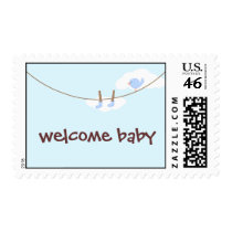 Clothesline Baby Boy Stamp