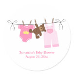 Clothesline Baby Girl Custom Favor Stickers