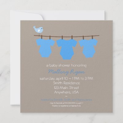 Clothesline Baby Shower Invitation