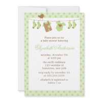 Clothesline Baby Shower Invitations