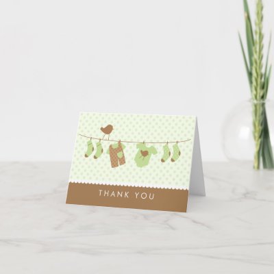 Cheap Baby Shower   Cards on Clothesline Baby Shower Thank You Cards From Zazzle Com