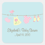 Clotheslines Baby Girl Baby Shower Sticker