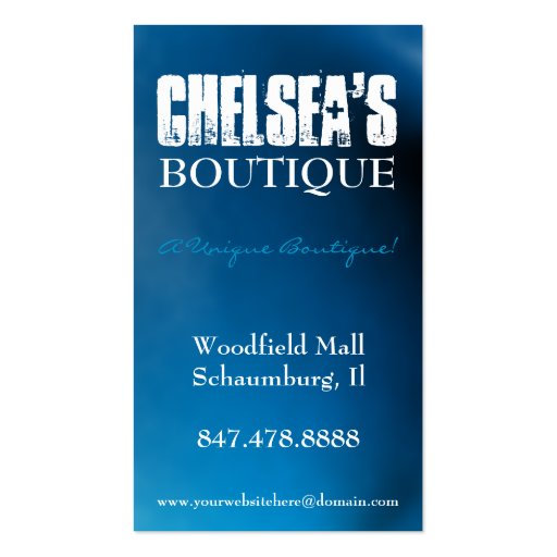 Clothing Boutique Business Card Templates (back side)