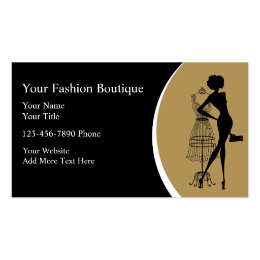 Clothing Boutique Business Cards (front side)