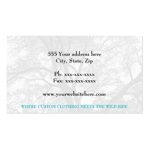 Clothing Boutique Trees Retail Business Cards (back side)