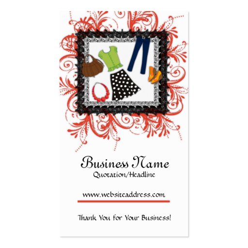 Clothing Framed Design Business Cards (front side)