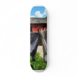 Clothing Hanging on Line Closeup Skateboard