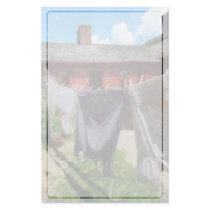 Clothing Hanging on Line Closeup Customized Stationery